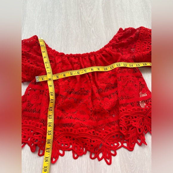 Free people Sweet Dreams Top size S bright red color - Picture 11 of 12